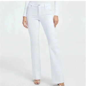 Good American white bootcut denim